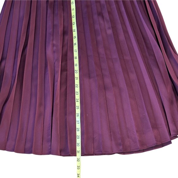 J.Crew Pleated Midi Skirt Size 8 Burgundy A-Line Classic Office Career - Picture 8 of 11